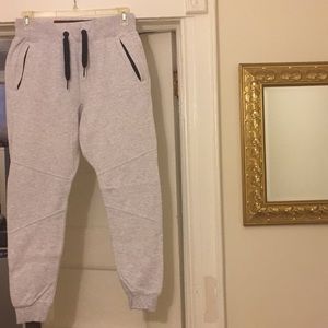 EUC Jordan Craig Light Gray Sweatpants with Black Accents